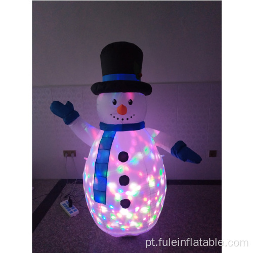 Boneco de neve de iluminação giratória de projeto inflável de férias